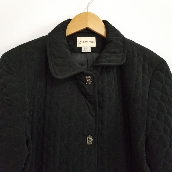St. John's Bay Black Quilted Winter Jacket Size Large - Picture 3 of 7